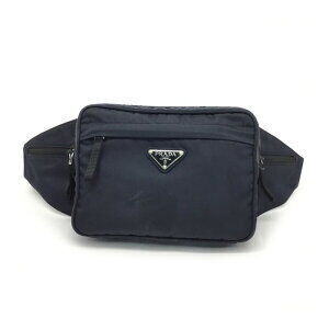 Prada Waist Bag Body Nylon Navy Blue